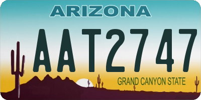 AZ license plate AAT2747