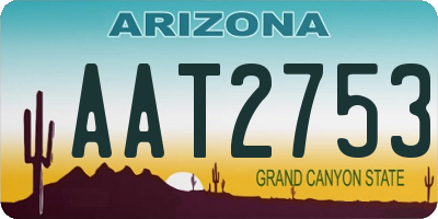AZ license plate AAT2753