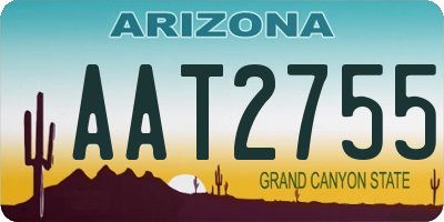 AZ license plate AAT2755