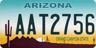 AZ license plate AAT2756