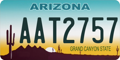 AZ license plate AAT2757