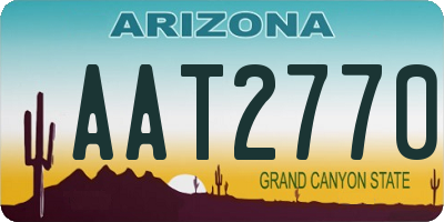 AZ license plate AAT2770
