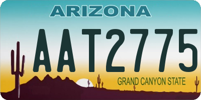 AZ license plate AAT2775