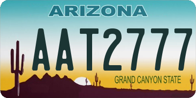 AZ license plate AAT2777