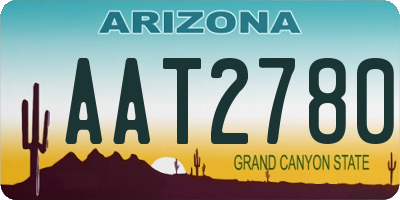 AZ license plate AAT2780