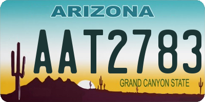 AZ license plate AAT2783