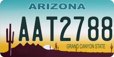 AZ license plate AAT2788