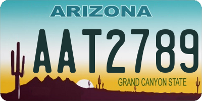 AZ license plate AAT2789