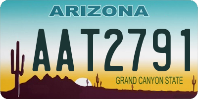 AZ license plate AAT2791