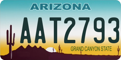 AZ license plate AAT2793