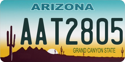 AZ license plate AAT2805