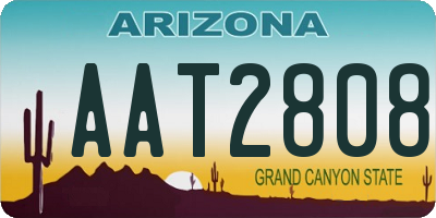 AZ license plate AAT2808