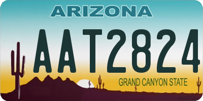 AZ license plate AAT2824