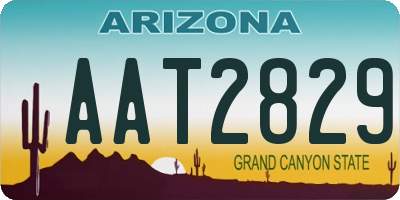 AZ license plate AAT2829