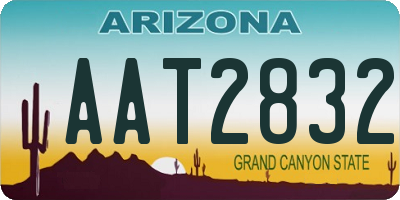 AZ license plate AAT2832
