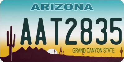 AZ license plate AAT2835