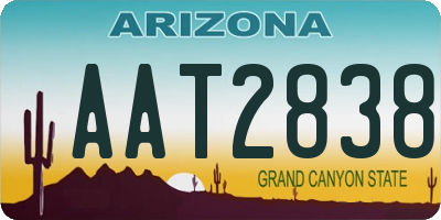 AZ license plate AAT2838