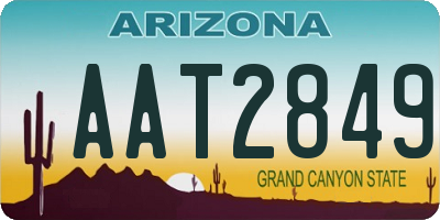 AZ license plate AAT2849