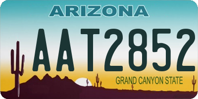 AZ license plate AAT2852