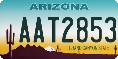 AZ license plate AAT2853