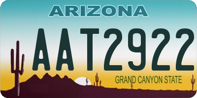 AZ license plate AAT2922