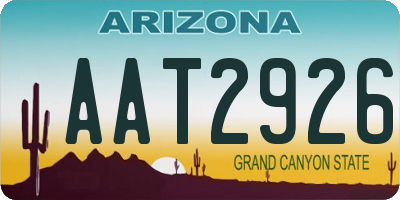 AZ license plate AAT2926