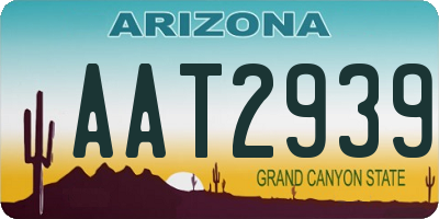 AZ license plate AAT2939