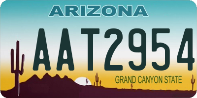 AZ license plate AAT2954