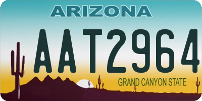 AZ license plate AAT2964