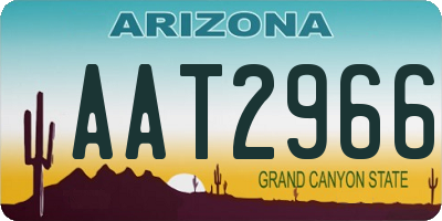 AZ license plate AAT2966