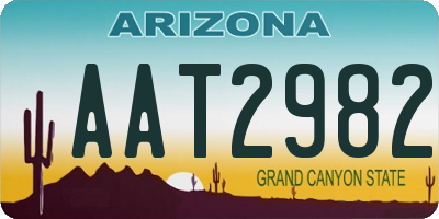 AZ license plate AAT2982