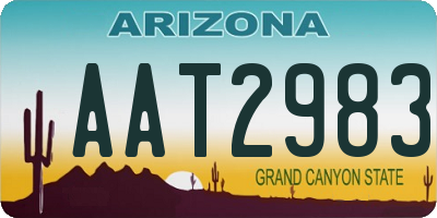 AZ license plate AAT2983