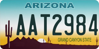 AZ license plate AAT2984