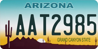 AZ license plate AAT2985