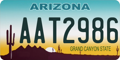 AZ license plate AAT2986