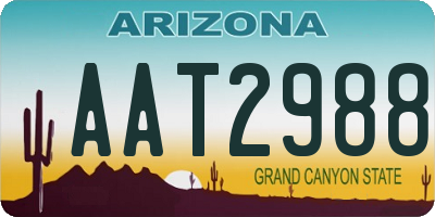 AZ license plate AAT2988