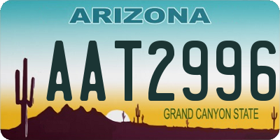 AZ license plate AAT2996