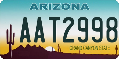 AZ license plate AAT2998