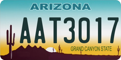 AZ license plate AAT3017