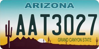 AZ license plate AAT3027