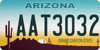 AZ license plate AAT3032