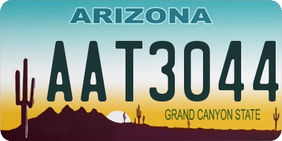 AZ license plate AAT3044