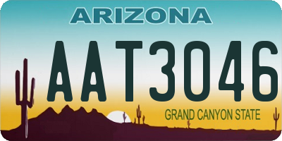 AZ license plate AAT3046