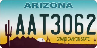 AZ license plate AAT3062