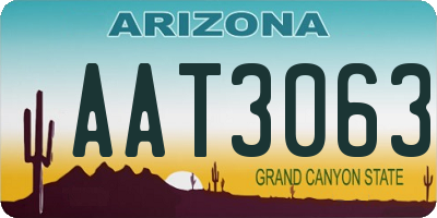 AZ license plate AAT3063