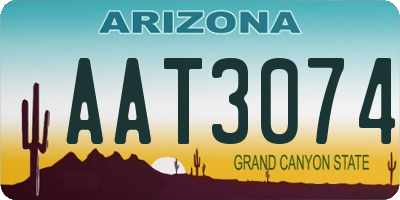 AZ license plate AAT3074