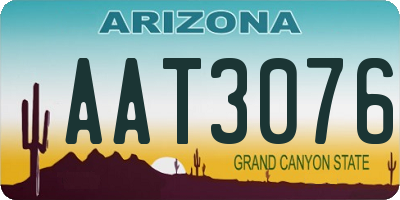 AZ license plate AAT3076