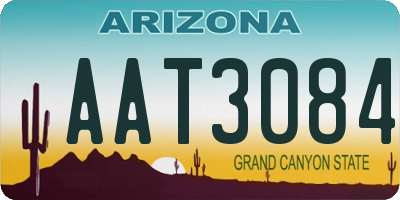 AZ license plate AAT3084