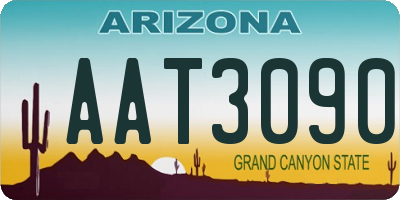 AZ license plate AAT3090