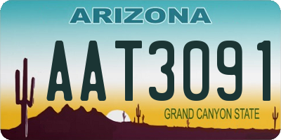 AZ license plate AAT3091